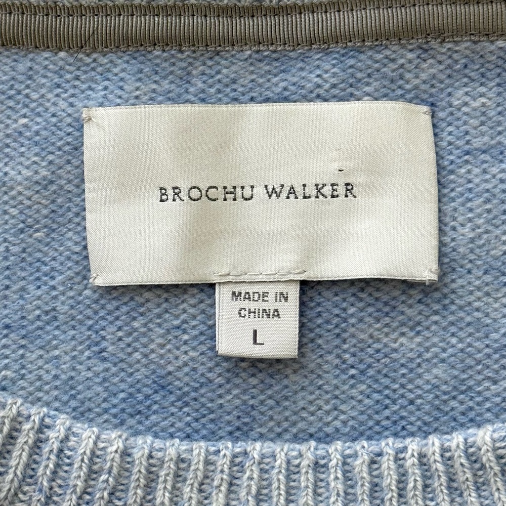 Brochu Walker 100% Cashmere Crewneck Sweater in Light Blue - Women’s Size L - Picture 4 of 5